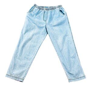 Kim Rogers Women Jeans Size 10 Petite Light Wash Elastic Mom‎ Jeans Grandmacore